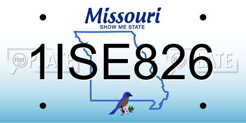 1ISE826 Missouri License Plate
