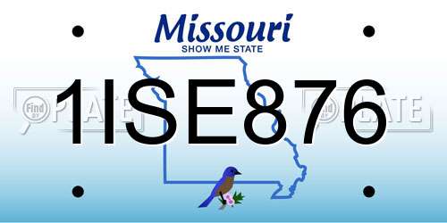1ISE876 Missouri License Plate