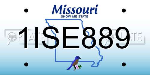 1ISE889 Missouri License Plate