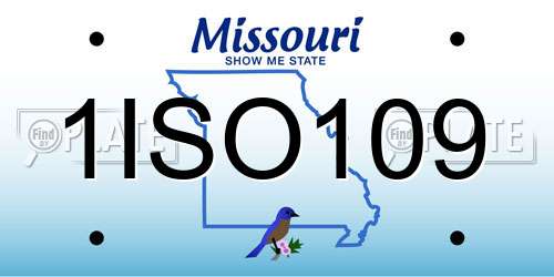 1ISO109 Missouri License Plate