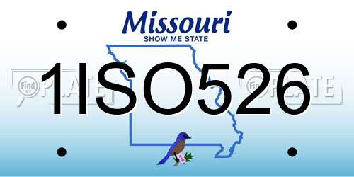 1ISO526 Missouri License Plate