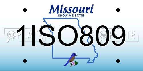 1ISO809 Missouri License Plate