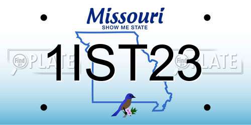 1IST23 Missouri License Plate