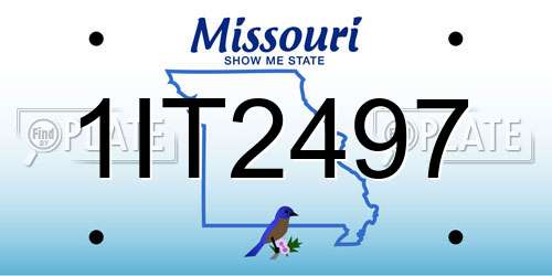 1IT2497 Missouri License Plate