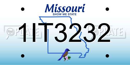 1IT3232 Missouri License Plate