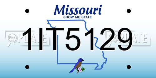 1IT5129 Missouri License Plate
