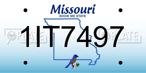 1IT7497 Missouri License Plate