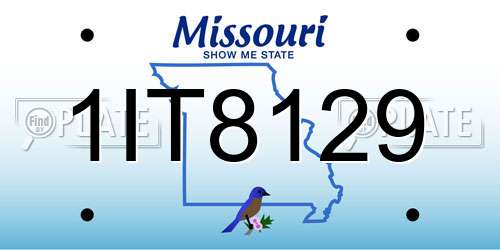 1IT8129 Missouri License Plate