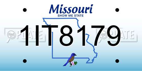 1IT8179 Missouri License Plate