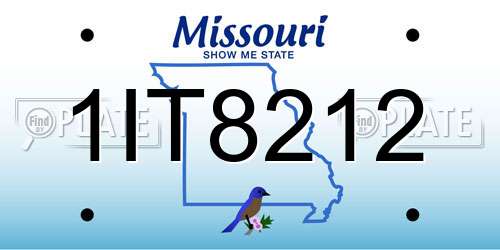 1IT8212 Missouri License Plate