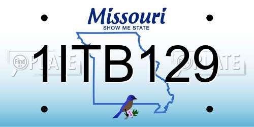 1ITB129 Missouri License Plate