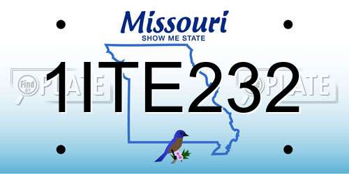 1ITE232 Missouri License Plate