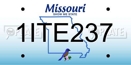 1ITE237 Missouri License Plate