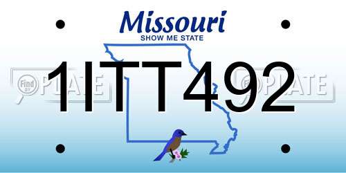 1ITT492 Missouri License Plate
