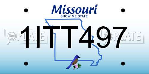 1ITT497 Missouri License Plate