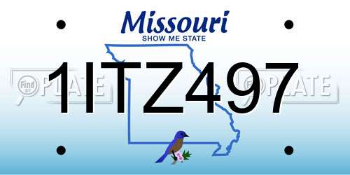 1ITZ497 Missouri License Plate