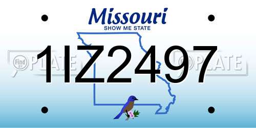 1IZ2497 Missouri License Plate