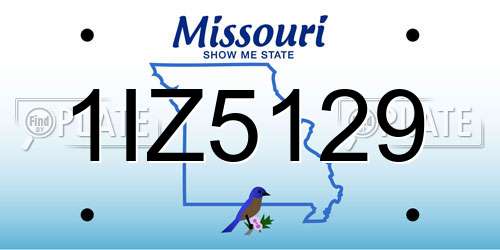 1IZ5129 Missouri License Plate