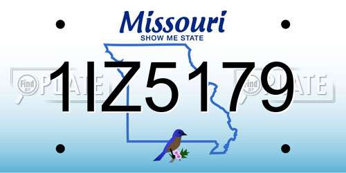 1IZ5179 Missouri License Plate