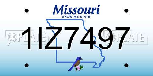 1IZ7497 Missouri License Plate