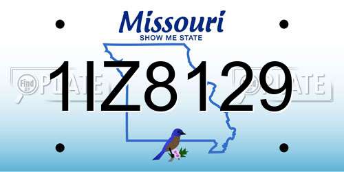 1IZ8129 Missouri License Plate