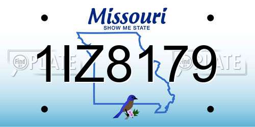 1IZ8179 Missouri License Plate