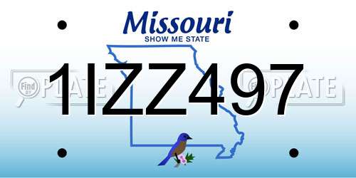 1IZZ497 Missouri License Plate