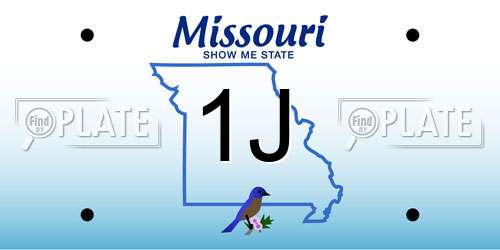 1J Missouri License Plate