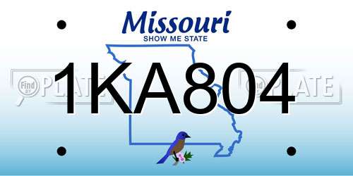1KA804 Missouri License Plate