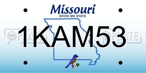 1KAM53 Missouri License Plate
