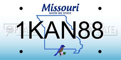 1KAN88 Missouri License Plate