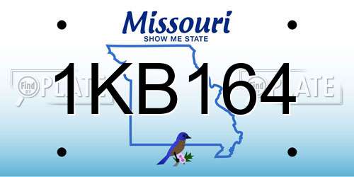 1KB164 Missouri License Plate