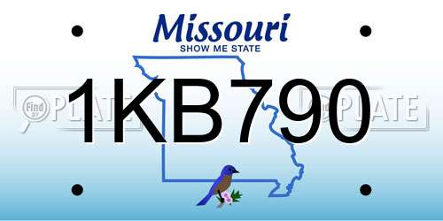 1KB790 Missouri License Plate