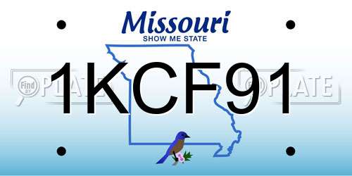 1KCF91 Missouri License Plate