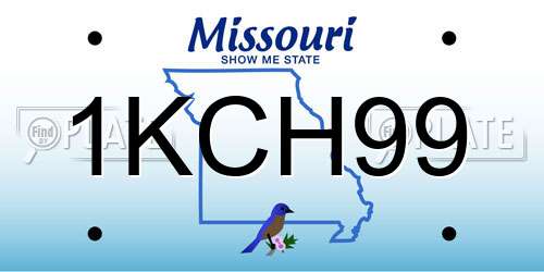 1KCH99 Missouri License Plate