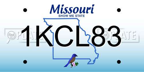 1KCL83 Missouri License Plate