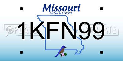1KFN99 Missouri License Plate