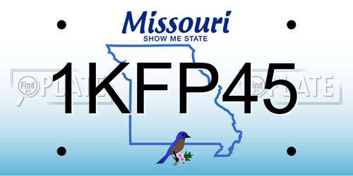 1KFP45 Missouri License Plate
