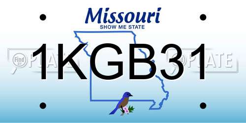 1KGB31 Missouri License Plate