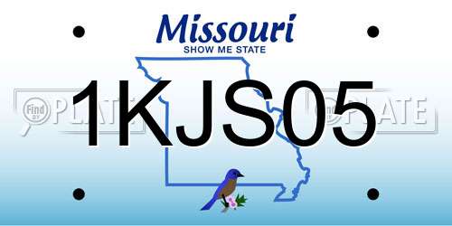 1KJS05 Missouri License Plate