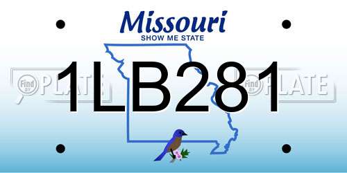 1LB281 Missouri License Plate