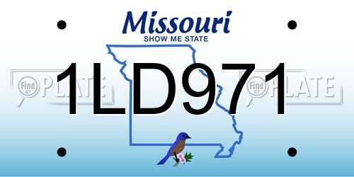1LD971 Missouri License Plate