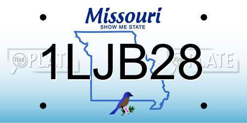 1LJB28 Missouri License Plate