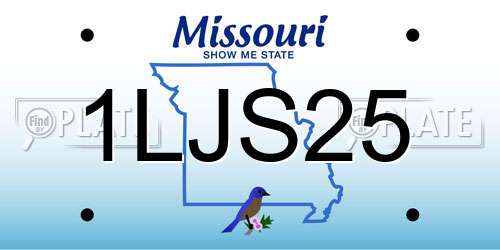 1LJS25 Missouri License Plate