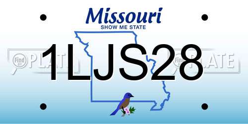 1LJS28 Missouri License Plate