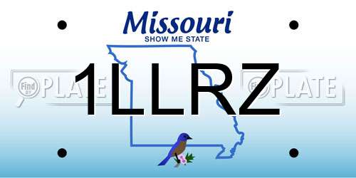 1LLRZ Missouri License Plate