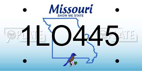 1LO445 Missouri License Plate