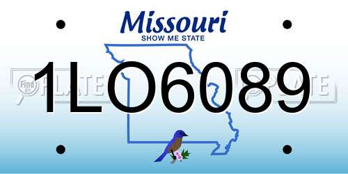 1LO6089 Missouri License Plate