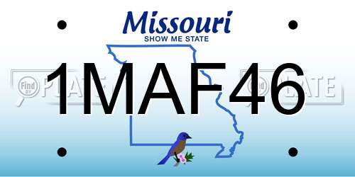 1MAF46 Missouri License Plate