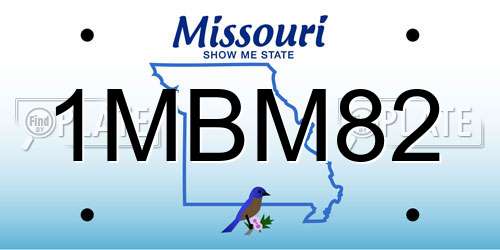 1MBM82 Missouri License Plate